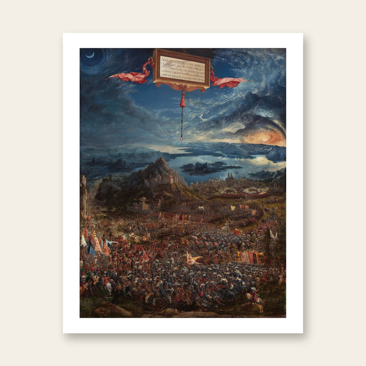Issus canvas — the whole painting, fitted on white